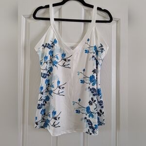 Elegant Blue Floral Camisole